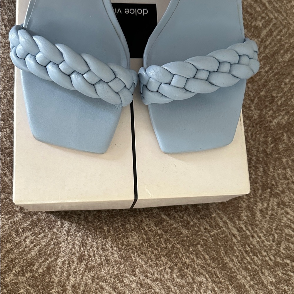 Dolce Vita Light Blue Braided Heeled Sandals - Picture 5 of 5